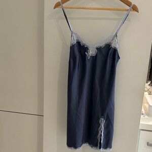 Victoria’s Secret Navy Blue Lace Trim Slip Dress, size M